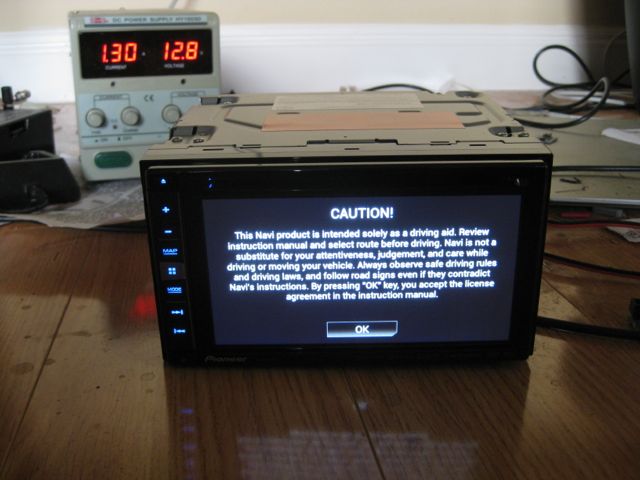 AVIC 5000NEX warning screen